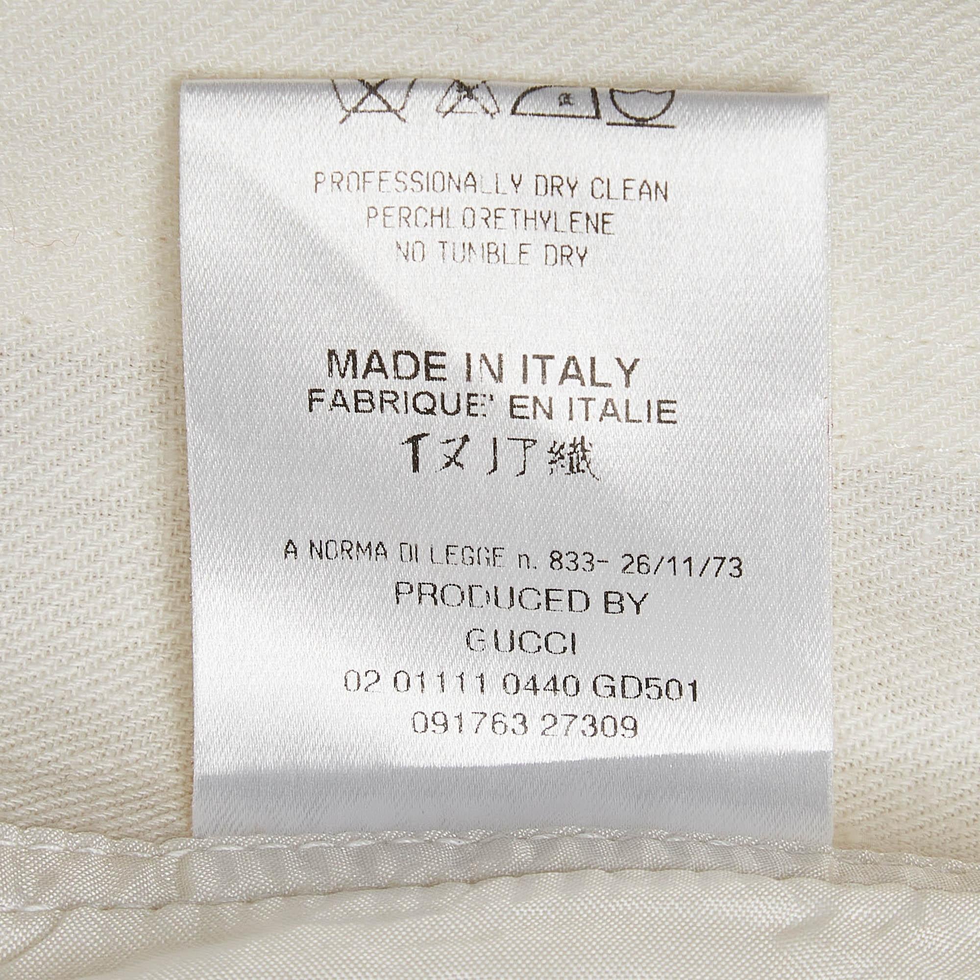 Gucci White Linen Cargo Trousers XS 2