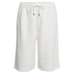 Gucci Short en tricot de coton imprimé logo blanc L