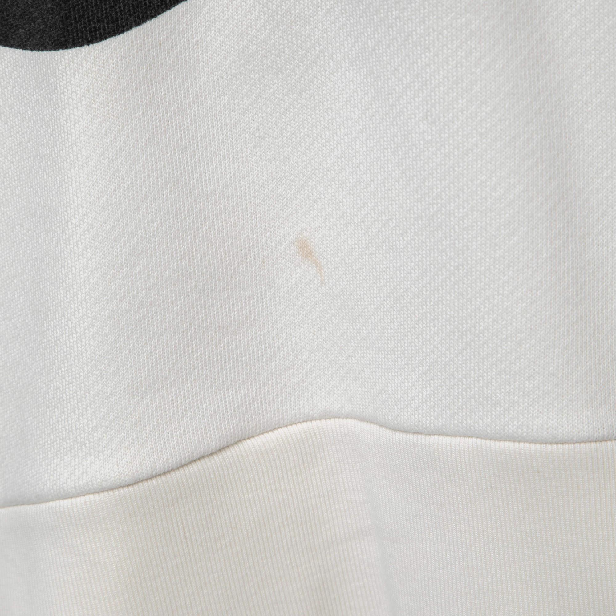 Gucci White Logo Printed Cotton Oversize Hoodie XS In Good Condition In Dubai, Al Qouz 2
