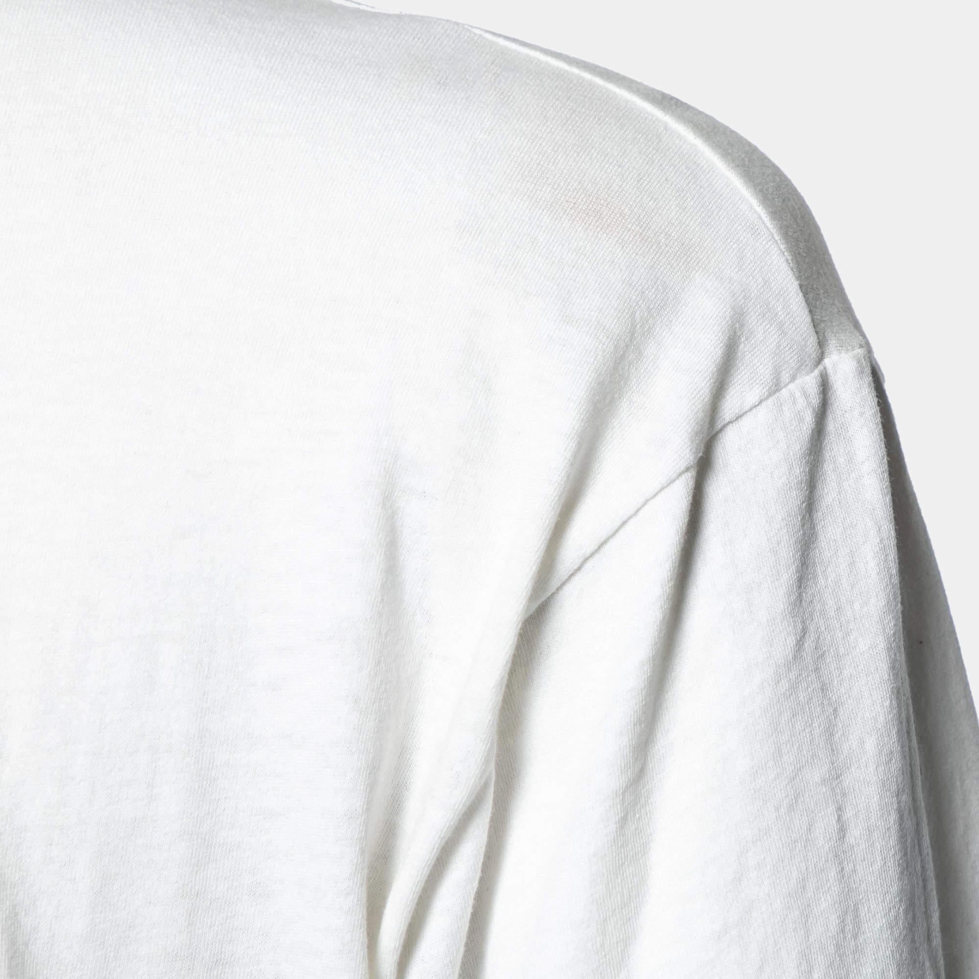 De las mujeres Gucci Camiseta blanca de algodón estampada y bordada con logotipo XS