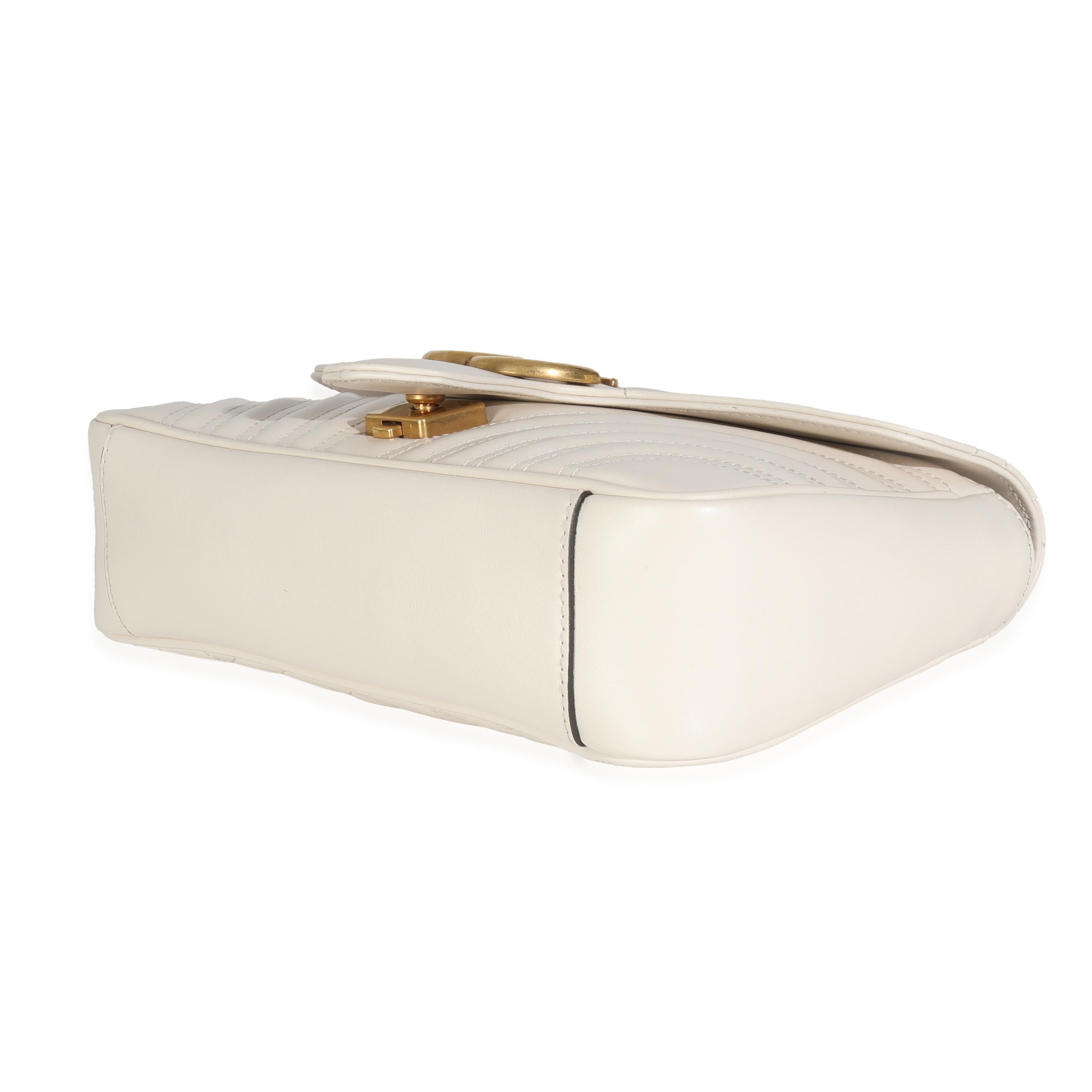 Gucci White Matelasse Calfskin Small GG Marmont Bag For Sale 1