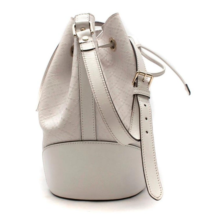 Gucci White Medium Leather Bucket Bag at 1stdibs