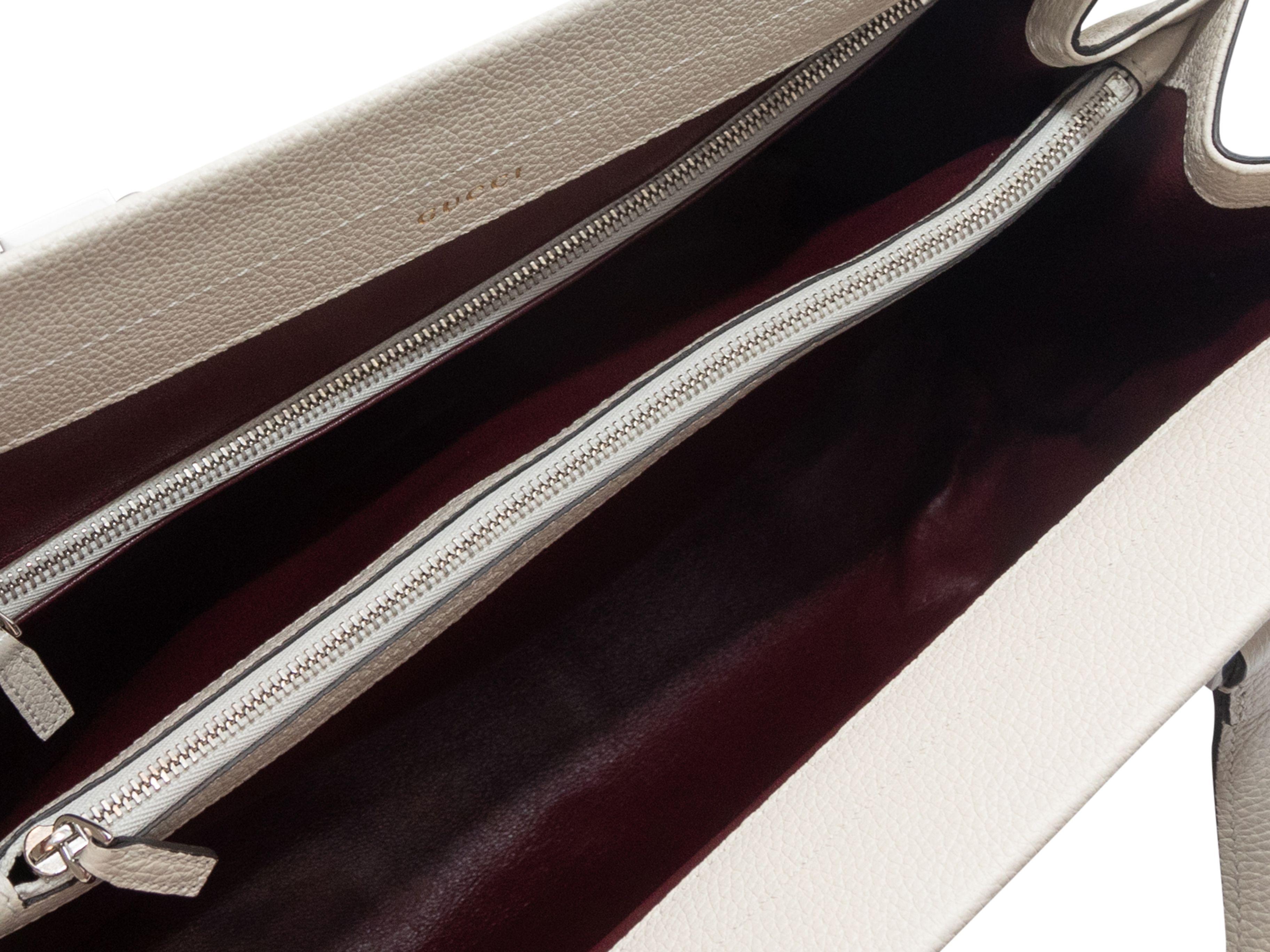 Gucci White Medium Zumi Leather Handbag In Good Condition In New York, NY