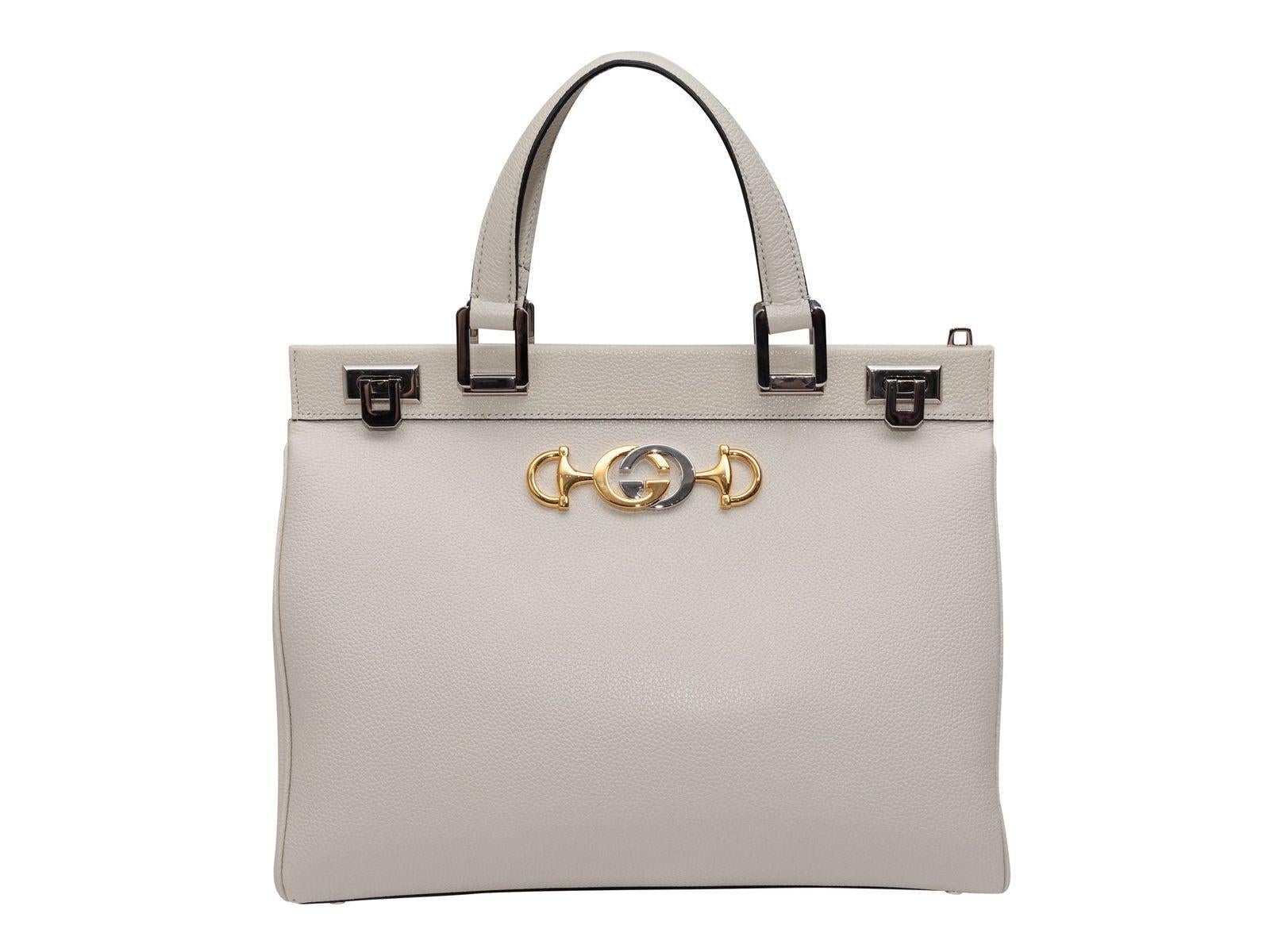 Gucci White Medium Zumi Leather Handbag 1