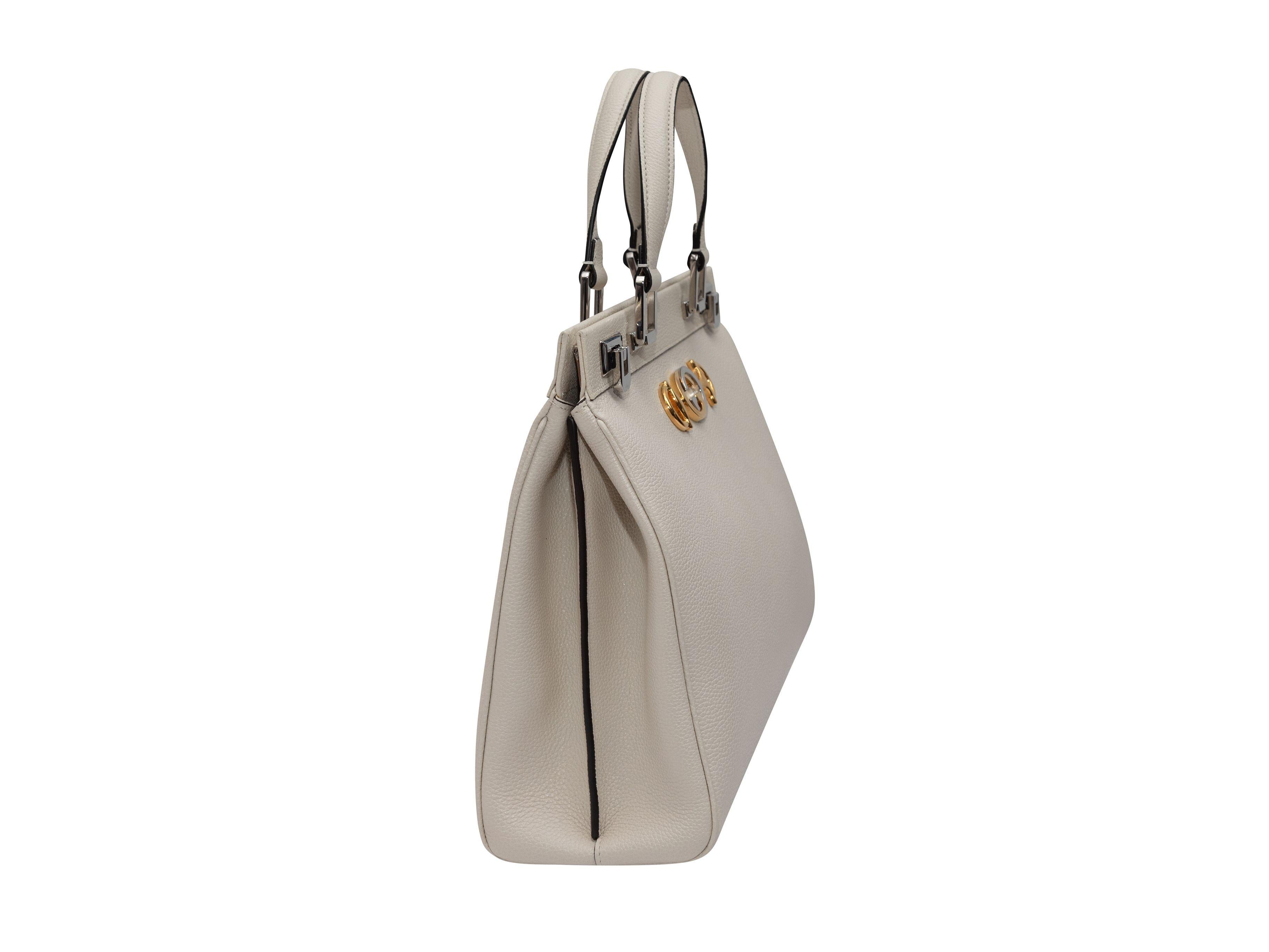 Gucci White Medium Zumi Leather Handbag 3
