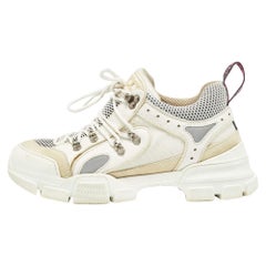 Gucci Baskets Flashtrek en maille et cuir blanc, taille 41