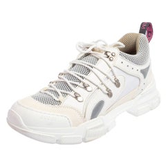 Gucci White Mesh And Leather Flashtrek Sneakers Size 45