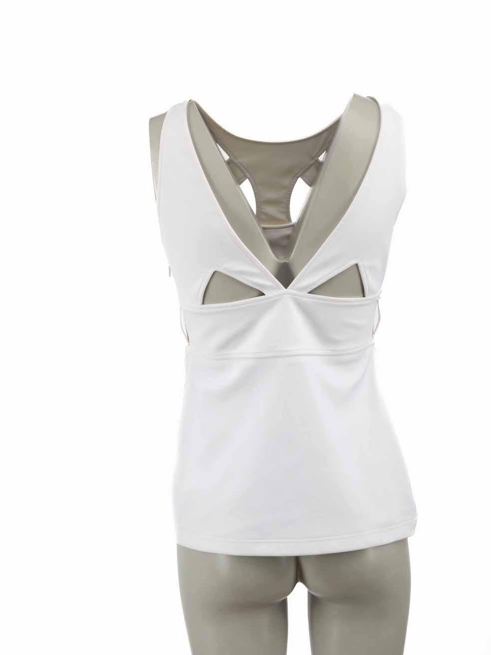 Gucci White Mesh Panel Racer Sleeveless Top Size S In Excellent Condition For Sale In London, GB