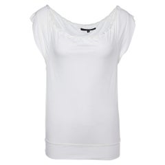 Gucci White Modal Knit Boat Neck T-Shirt M