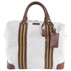 Gucci White Monogram Doctor Travel Overnight Luggage Bag