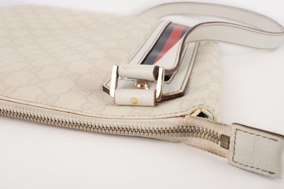 Gucci White Monogramed Canvas Bag 1