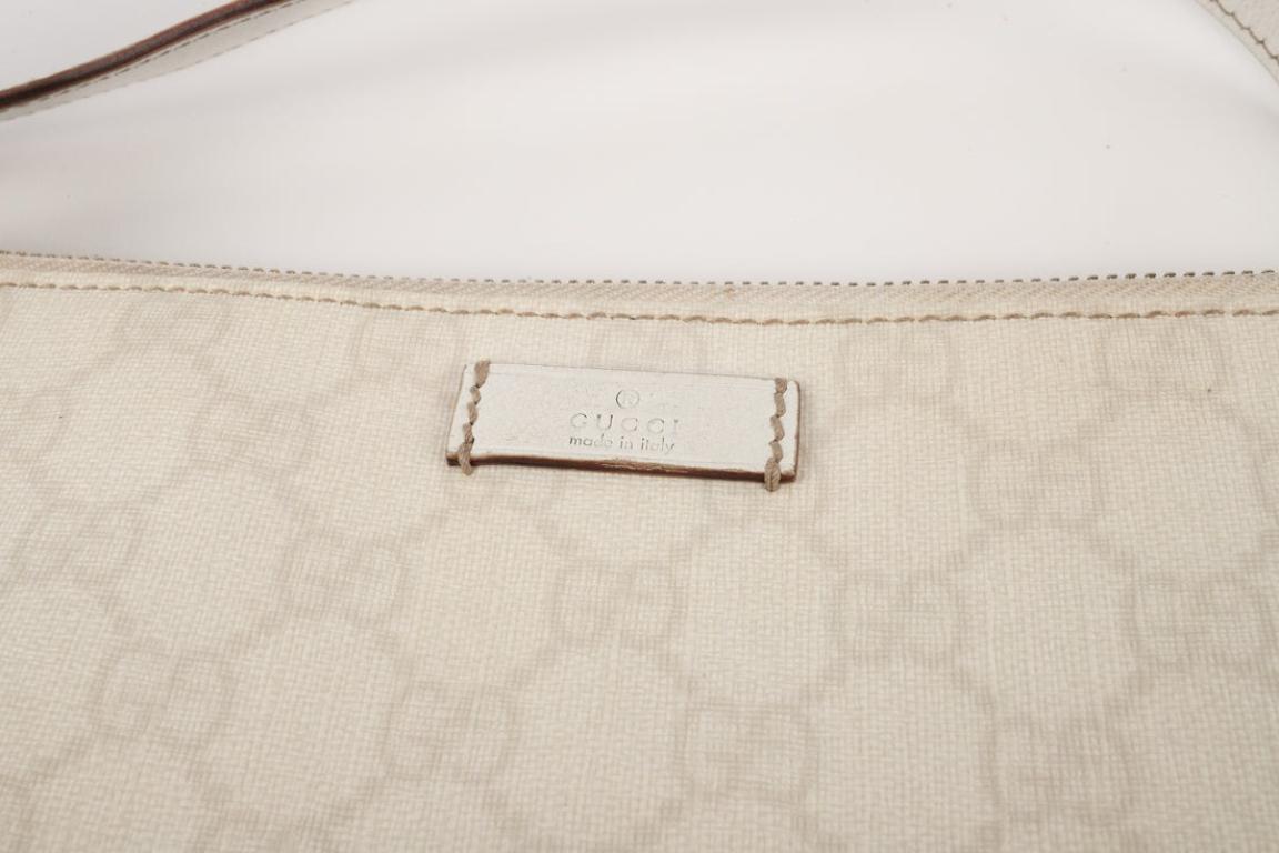 Gucci White Monogramed Canvas Bag 2