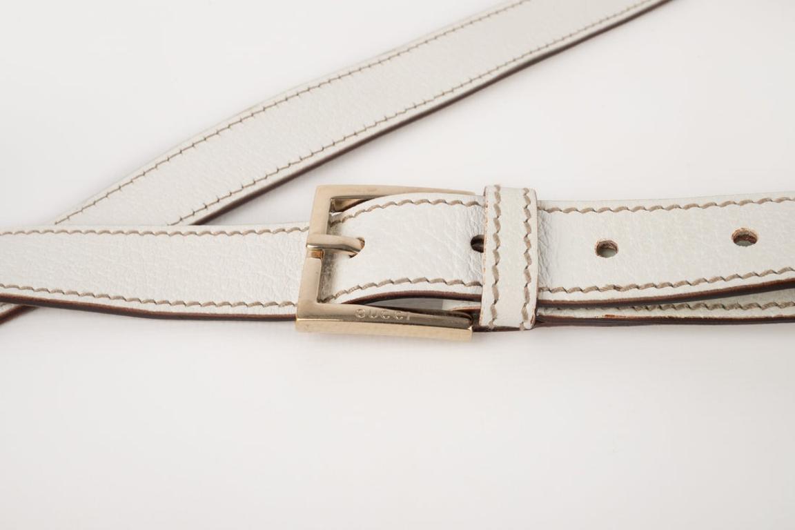Gucci White Monogramed Canvas Bag 4