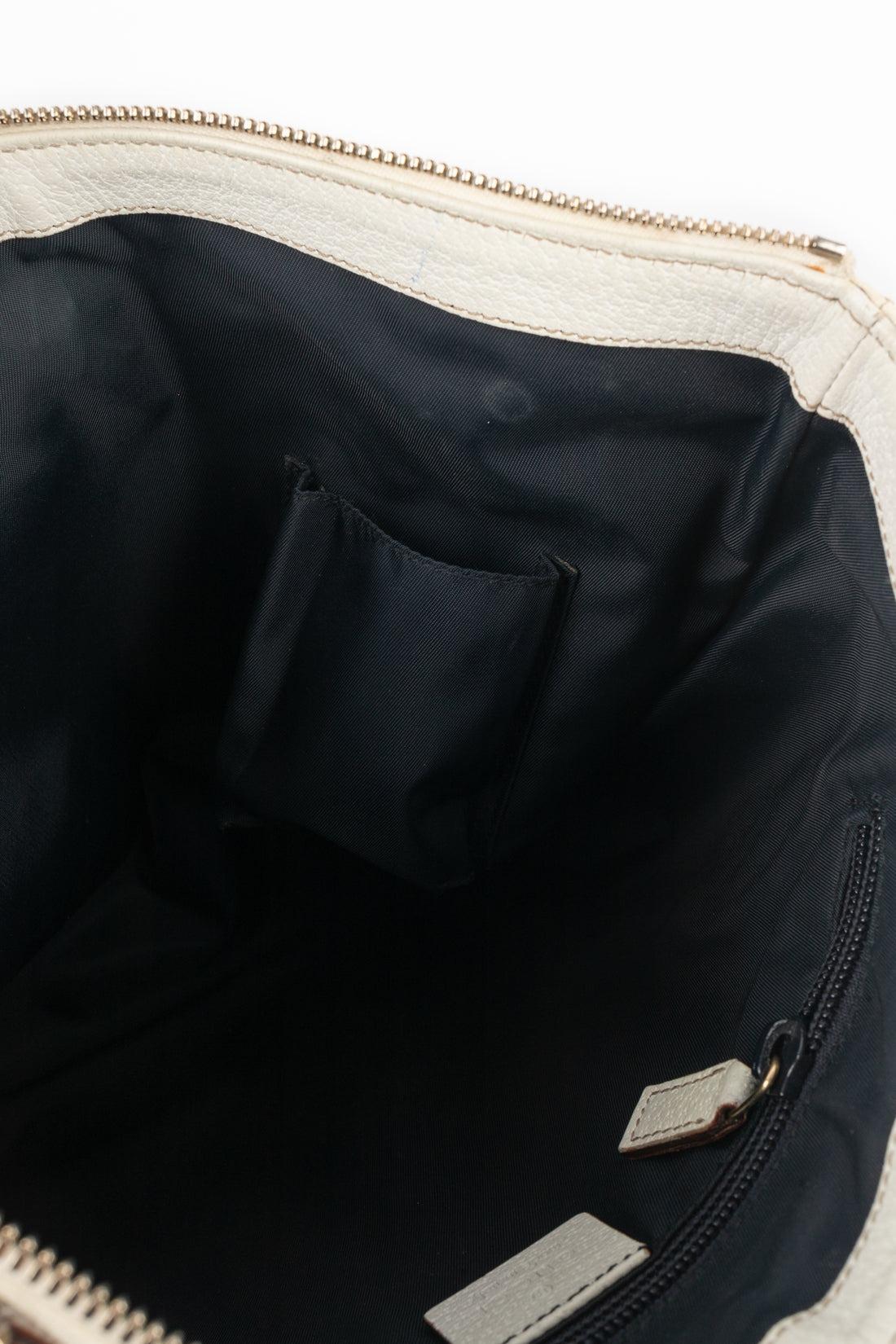 Gucci White Monogramed Canvas Bag 5