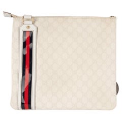 Gucci White Monogramed Canvas Bag