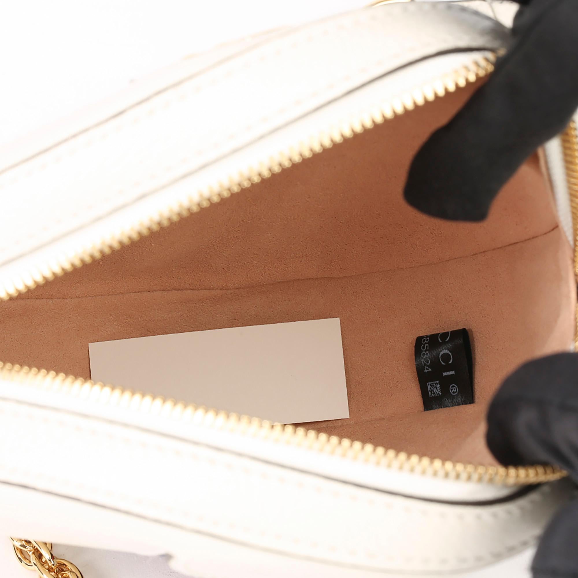 Gucci White Pigskin Leather Web Mini Round Orphidia Shoulder Bag 3
