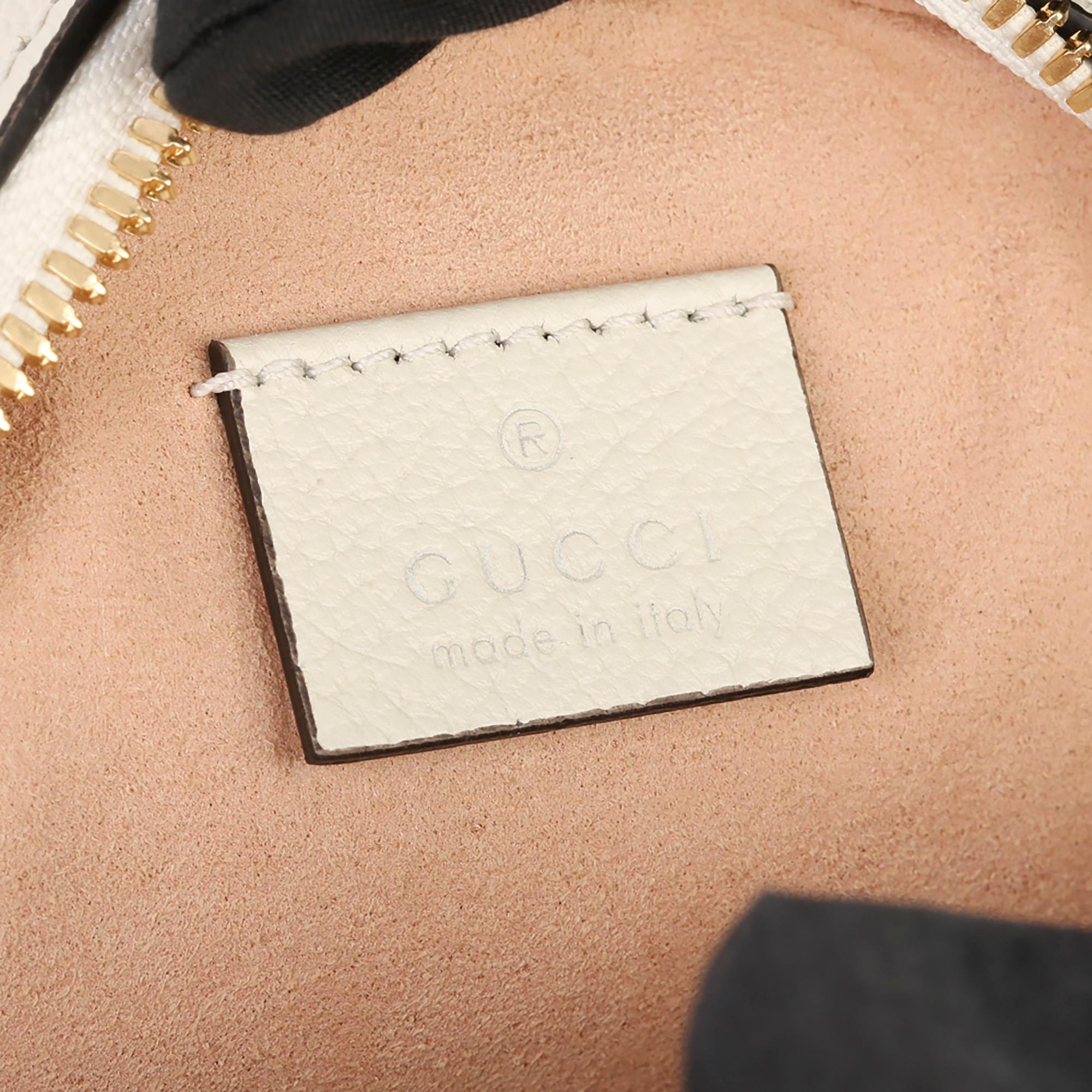 Gucci White Pigskin Leather Web Mini Round Orphidia Shoulder Bag 1