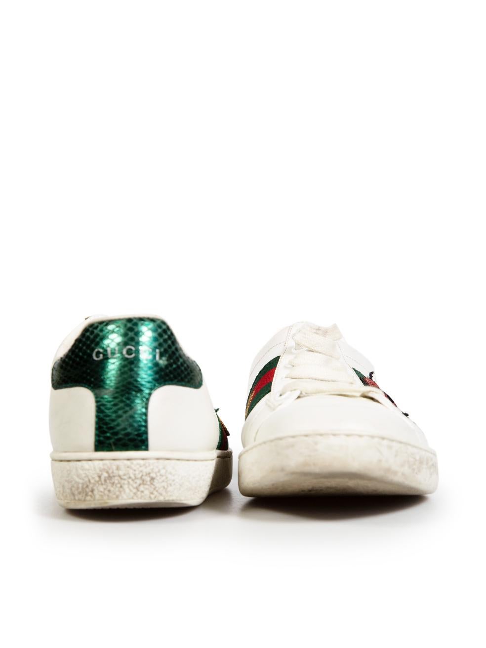 Gucci White Pineapple & Ladybug Ace Trainers Size IT 37 In Good Condition In London, GB