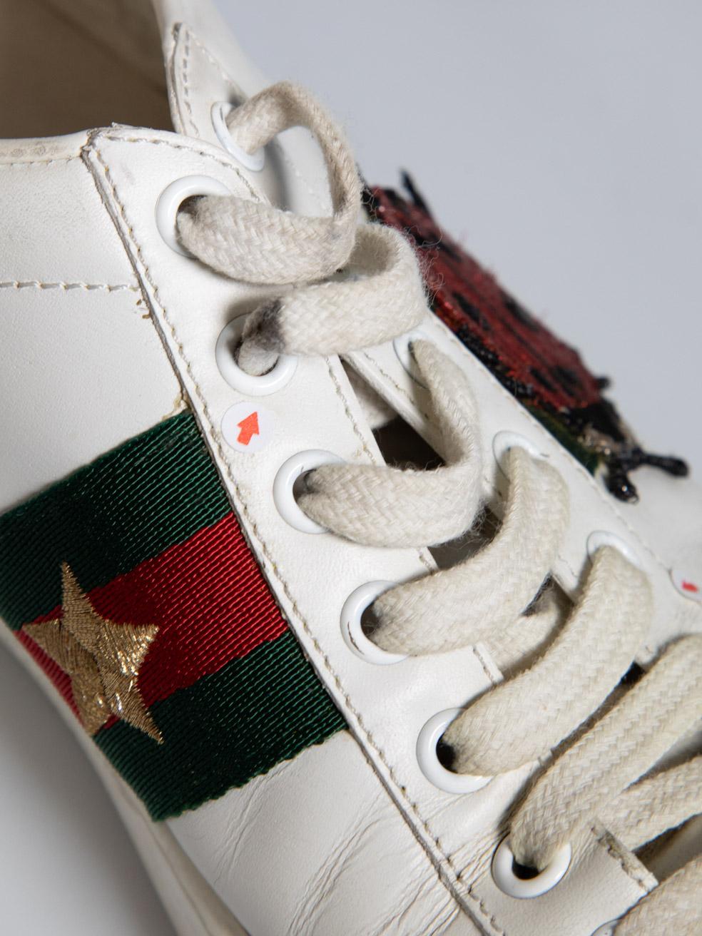 Gucci White Pineapple & Ladybug Ace Trainers Size IT 37 4
