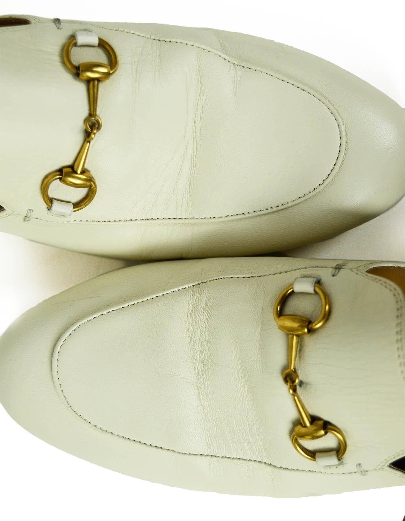 Women's Gucci White Princetown Loafer Mules sz 39.5