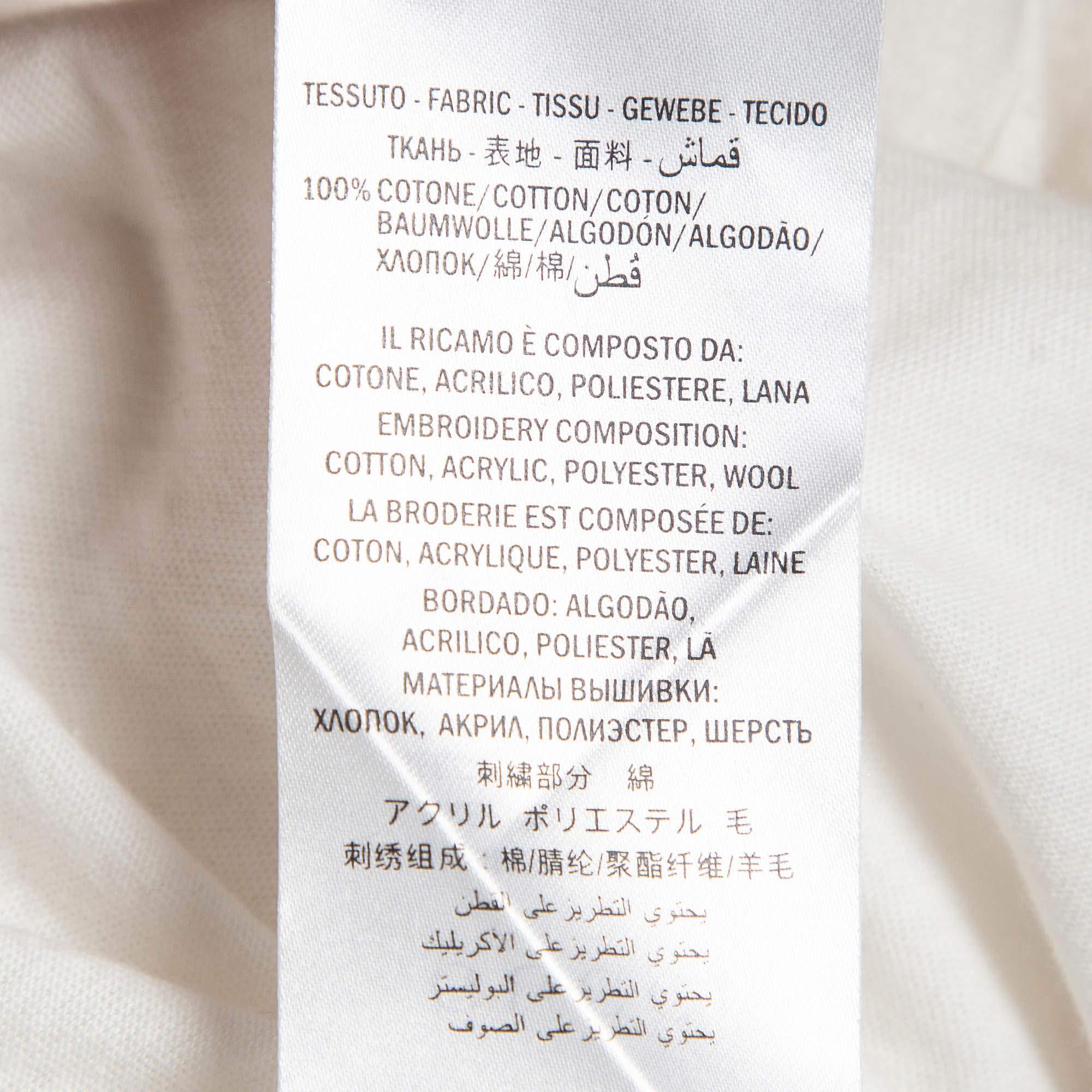 Gucci White Printed Cotton Applique Detail T-Shirt S For Sale 1
