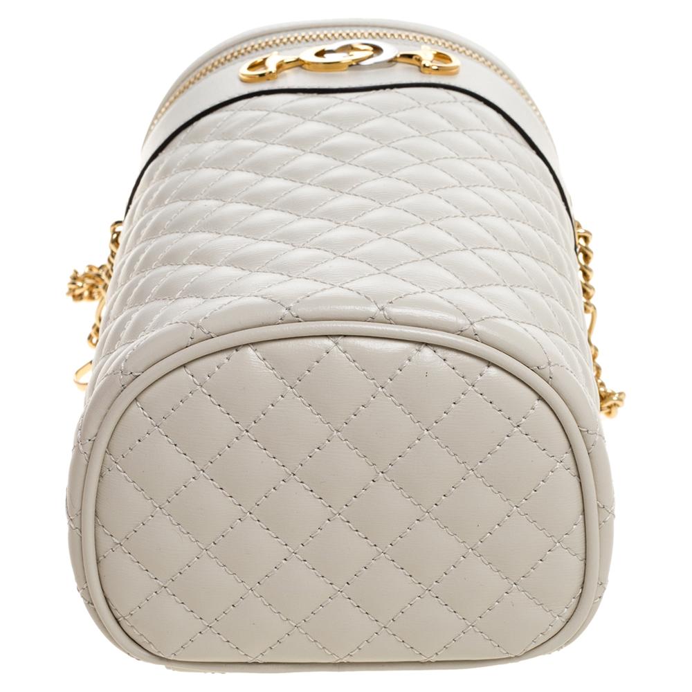 Gucci White Quilted Leather Trapuntata Convertible Belt Bag In New Condition In Dubai, Al Qouz 2