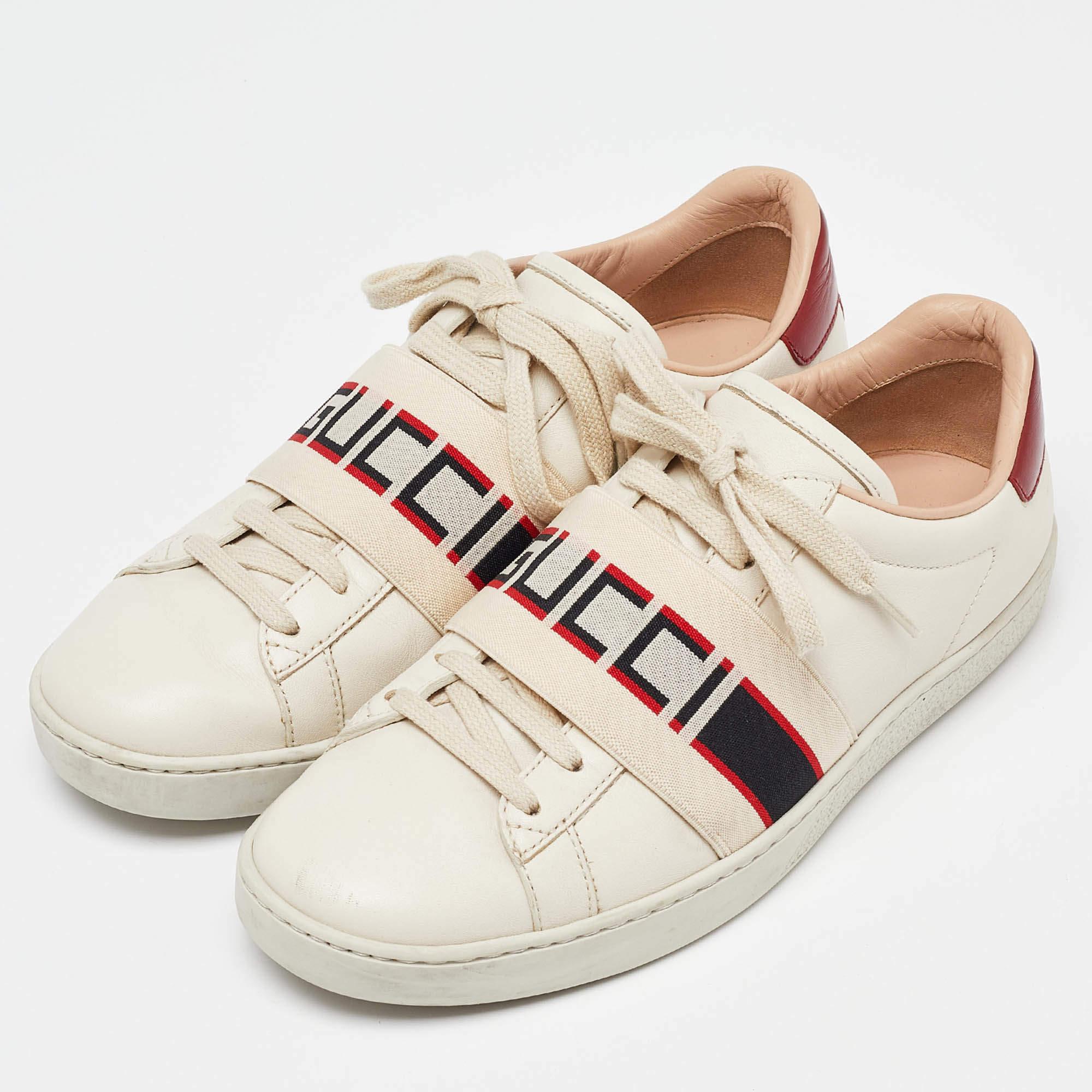 Coming in a classic silhouette these designer sneakers are a seamless combination of luxury comfort and style. These sneakers are finished with signature details and comfortable insoles.