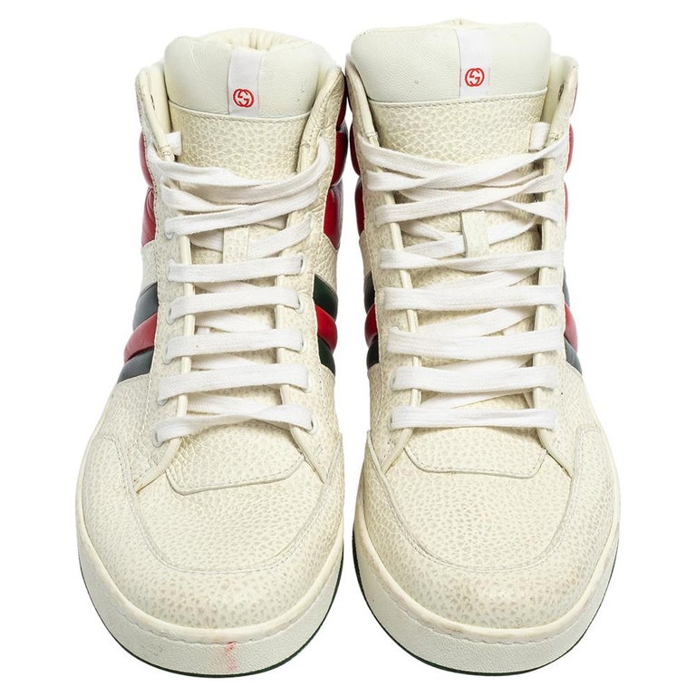 Gucci White/Red Leather New Praga Karibu High Top sneakers  display picture 2