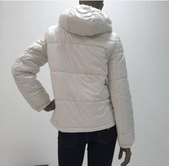 Gucci Blanco Rosa Cuello Chaleco Chaqueta Puffer Sz.42