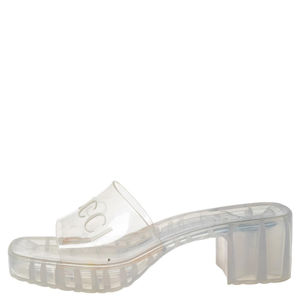 gucci jelly sandals clear