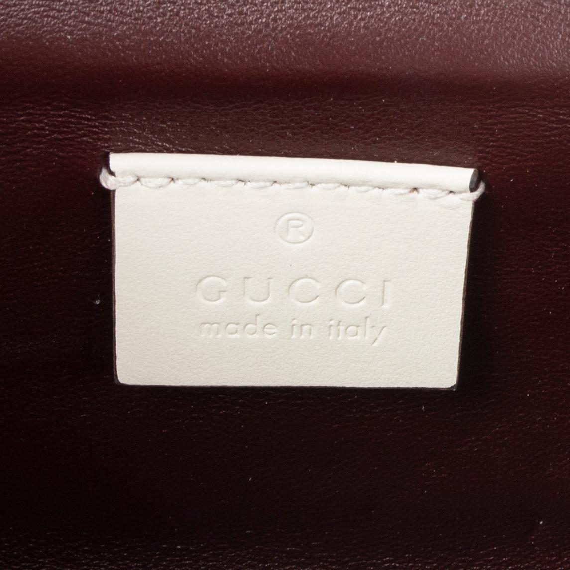 White GUCCI white smooth leather ZUMI MINI Shoulder Bag
