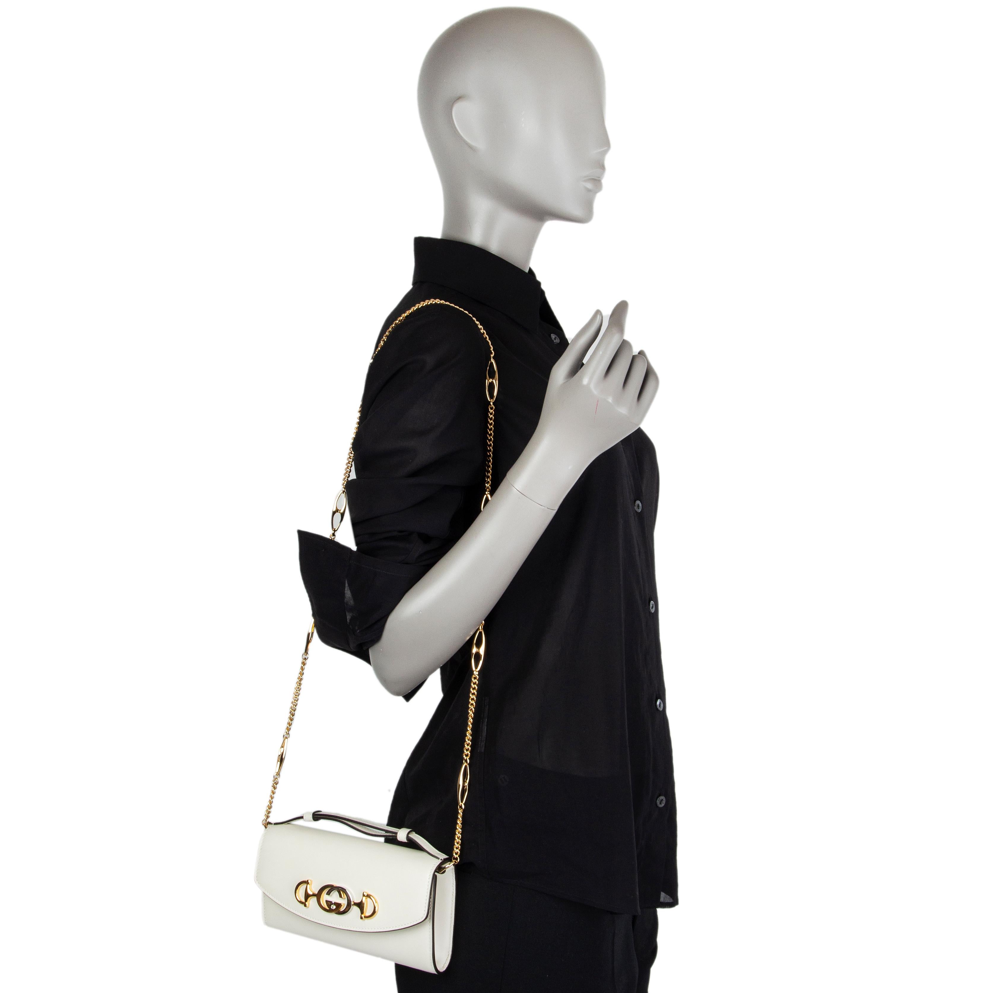 GUCCI Weißes Glattleder ZUMI MINI Umhängetasche 3