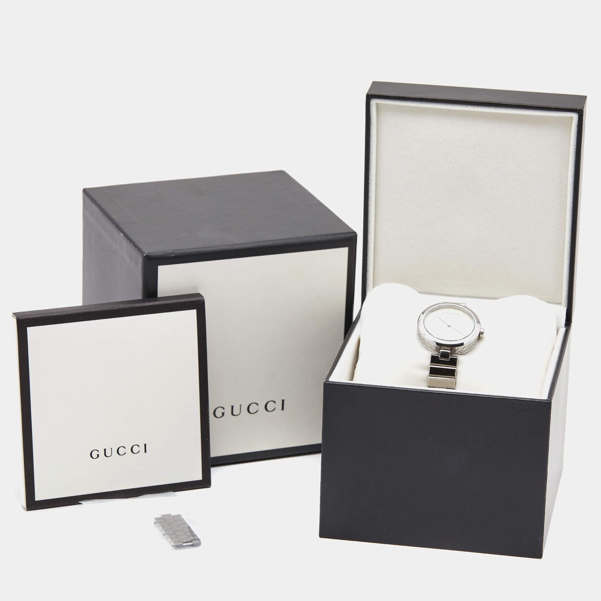 Gucci White Stainless Steel Diamantissima YA141402 Women's Wristwatch 32 mm 4