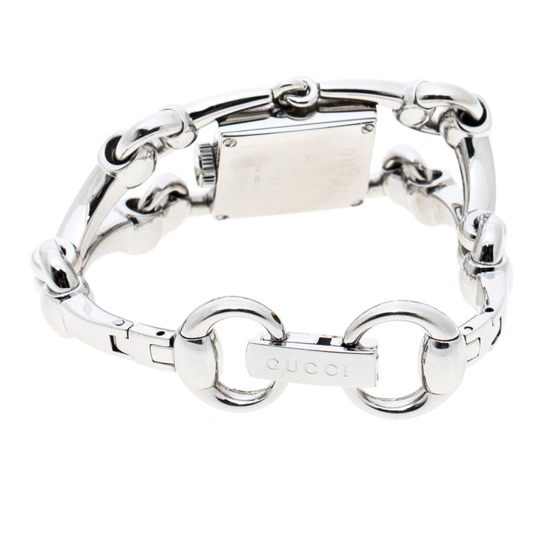 Gucci White Stainless Steel Signoria Horsebit 116.5 Women's Wristwatch ...