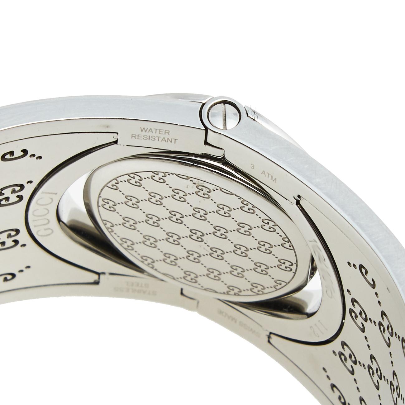Contemporary Gucci White Stainless Steel Twirl YA112424 Women's Wristwatch 23 mm