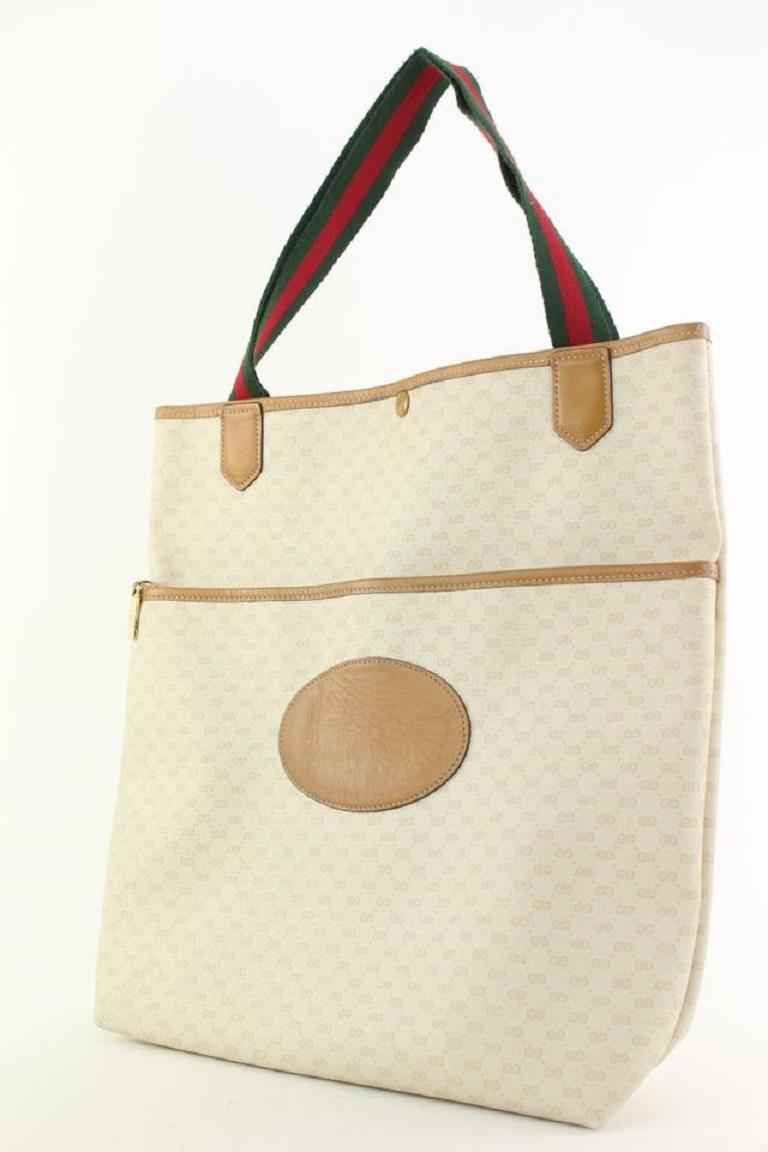 Gucci White Supreme GG Web Shopper Tote Bag 495gks67 For Sale at