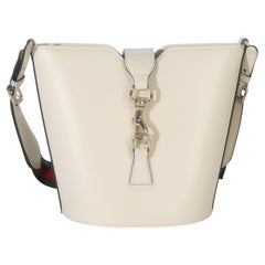Gucci „Ophidia Web“ Mini-Beuteltasche aus weißem Tritone-Kalbsleder
