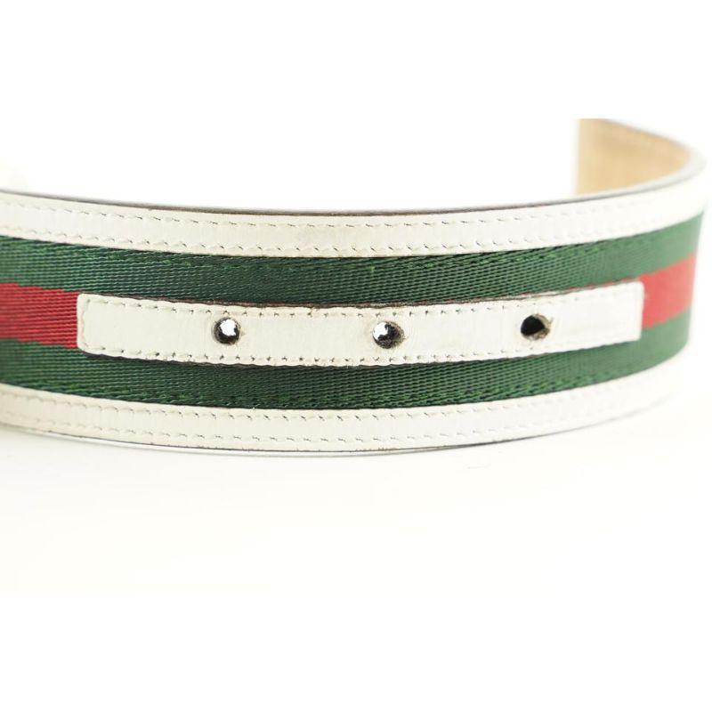 Gucci White Web GG Interlocking Logo Belt 1ggs76 4