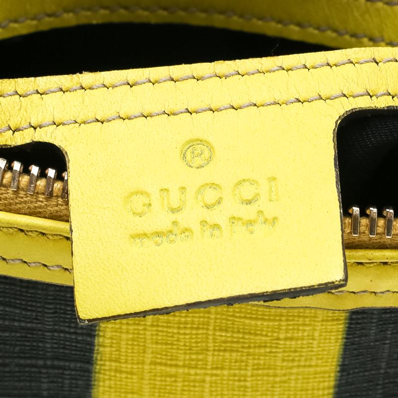 Gucci White/Yellow GG Supreme Canvas Small Web Joy Boston Bag 1