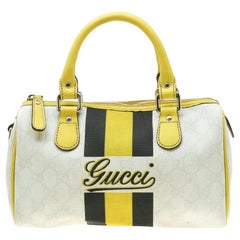 Gucci Weiß/Gelb GG Supreme Canvas Web Joy Boston Tasche von Gucci