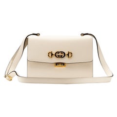Gucci White Zumi Leather Shoulder Bag