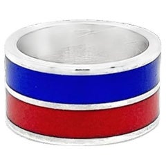 Anillo ancho Gucci de plata de ley y esmalte