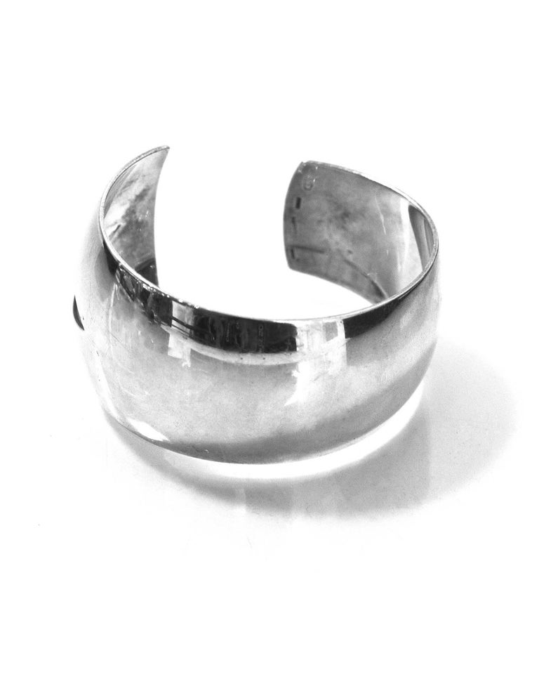 Gucci Wide Sterling Silver Cut Out Cuff Bracelet at 1stDibs