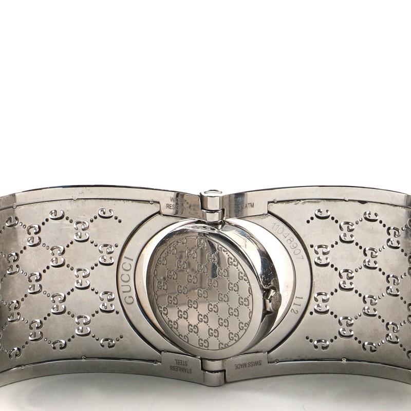 Gucci Wide Twirl Quartz Watch Stainless Steel 23 In Good Condition In New York, NY