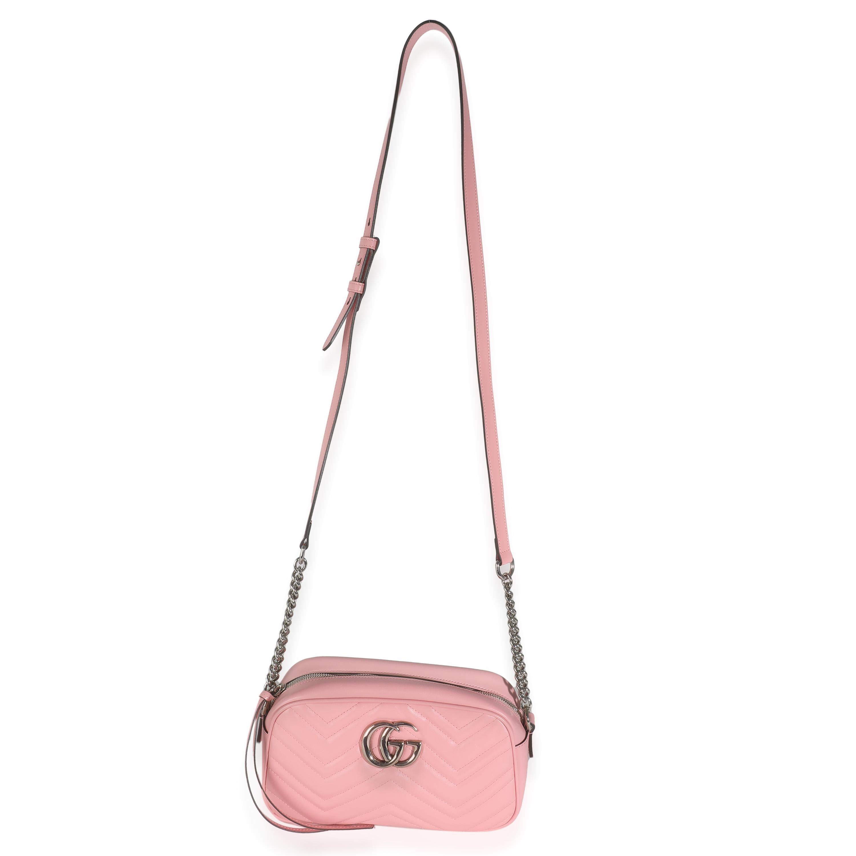 Gucci Wild Rose Matelasse Calfskin Small GG Marmont Chain Bag 1