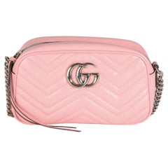 Gucci Wild Rose Matelasse Calfskin Small GG Marmont Chain Bag