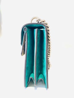 GUCCI Willow Hill Dionysus Beige GG Canvas Green Suede Embroidered Shoulder Bag