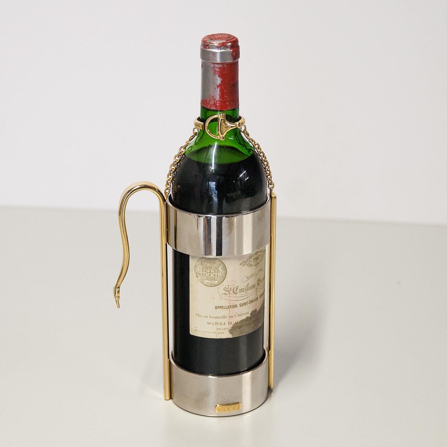 Late 20th Century Gucci Wine Champagne Bottle Holder Italy 1976 For Sale