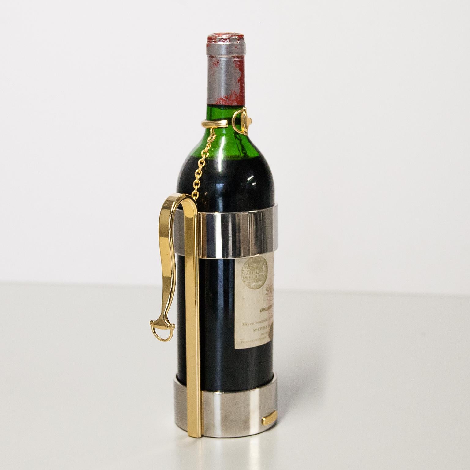 Brass Gucci Wine Champagne Bottle Holder Italy 1976 For Sale