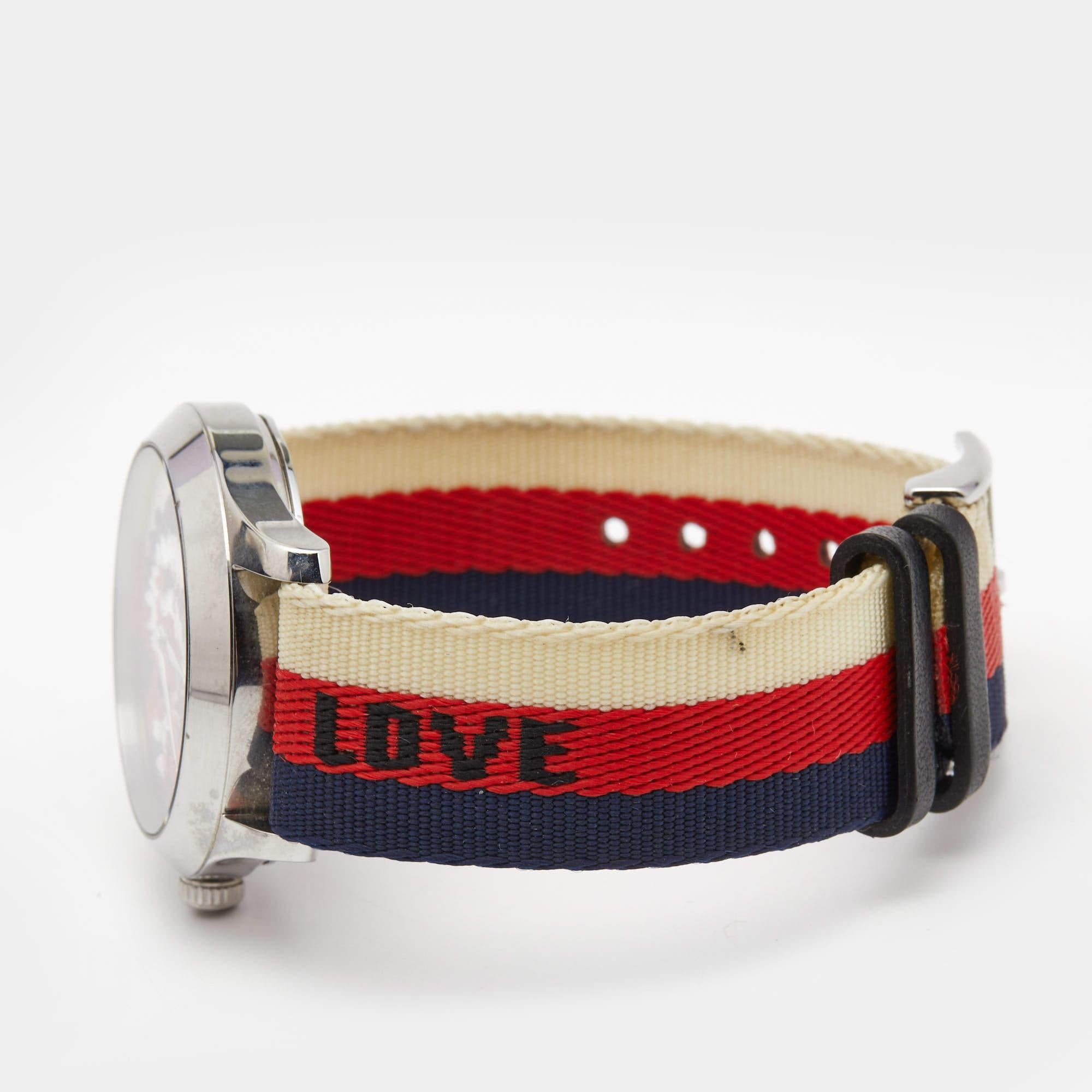 Gucci Wolf Motif Acero inoxidable Nylon G-Timeless YA1264059 Reloj de pulsera para hombre 38 en Bueno Estado en Dubai, Al Qouz 2